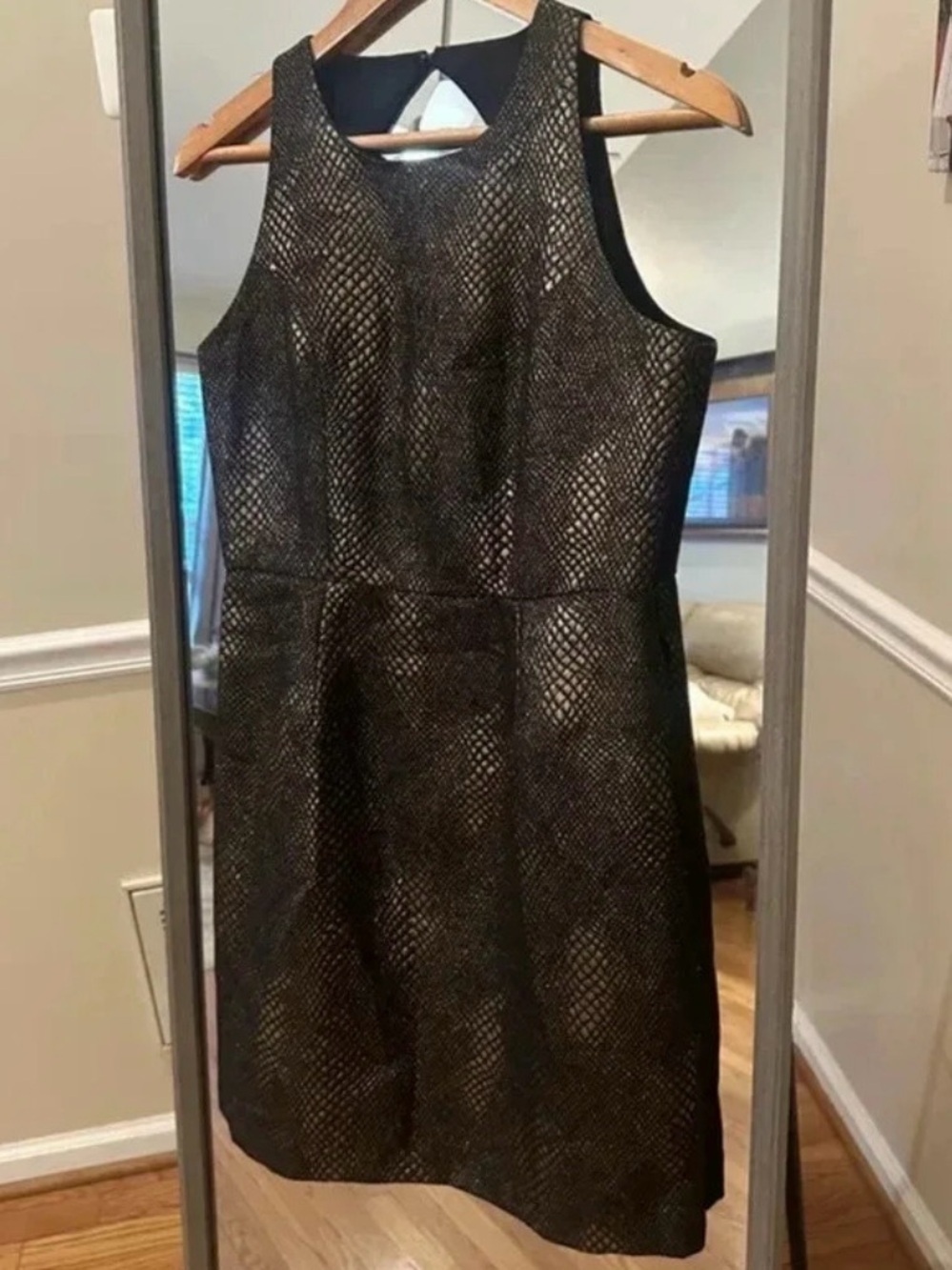 Women's 5/48 Metallic Fit and Flare Dress, Size 4, Black‎ and Gold